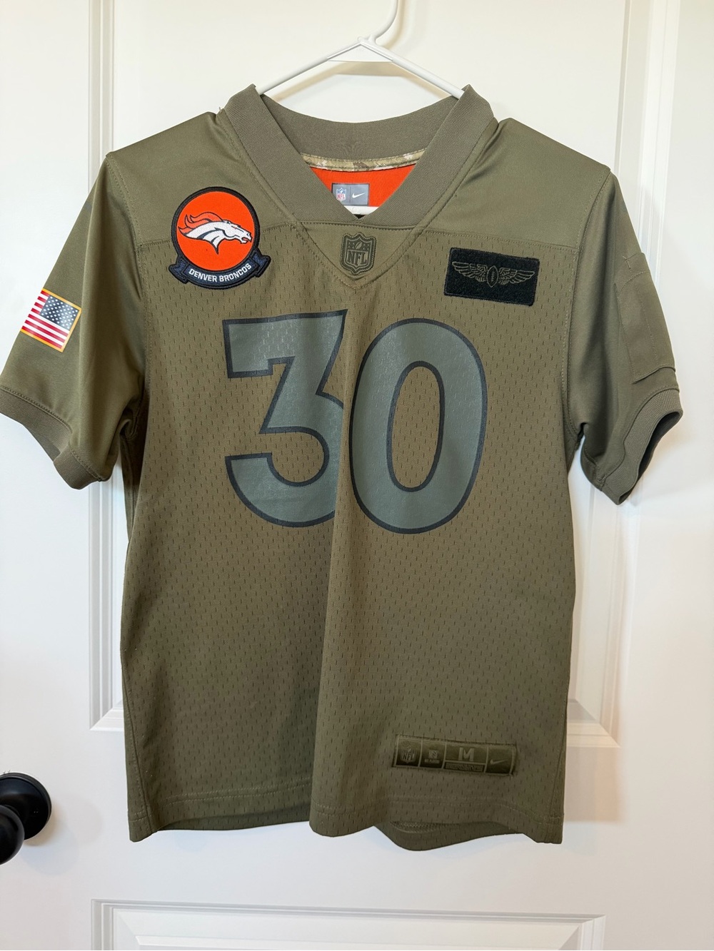 NFL Kids Olive Green Denver Broncos #30 Jersey